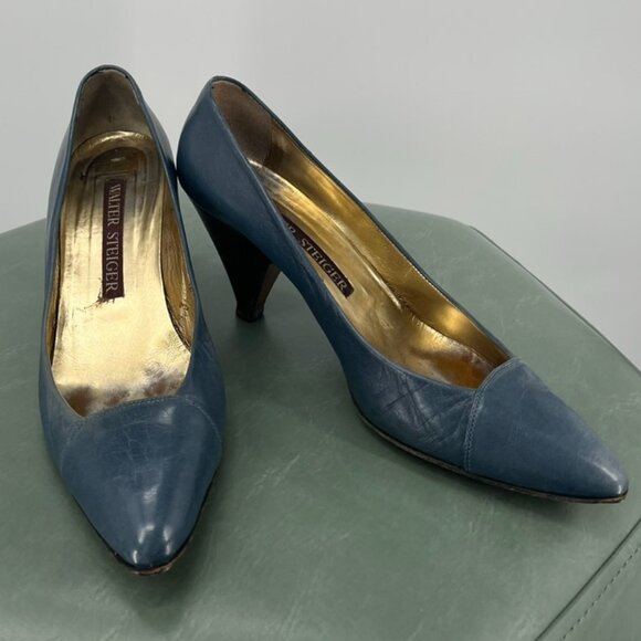Walter Steiger Shoes - Walter Steiger Blue Pumps Vintage Made in Italy size 6B